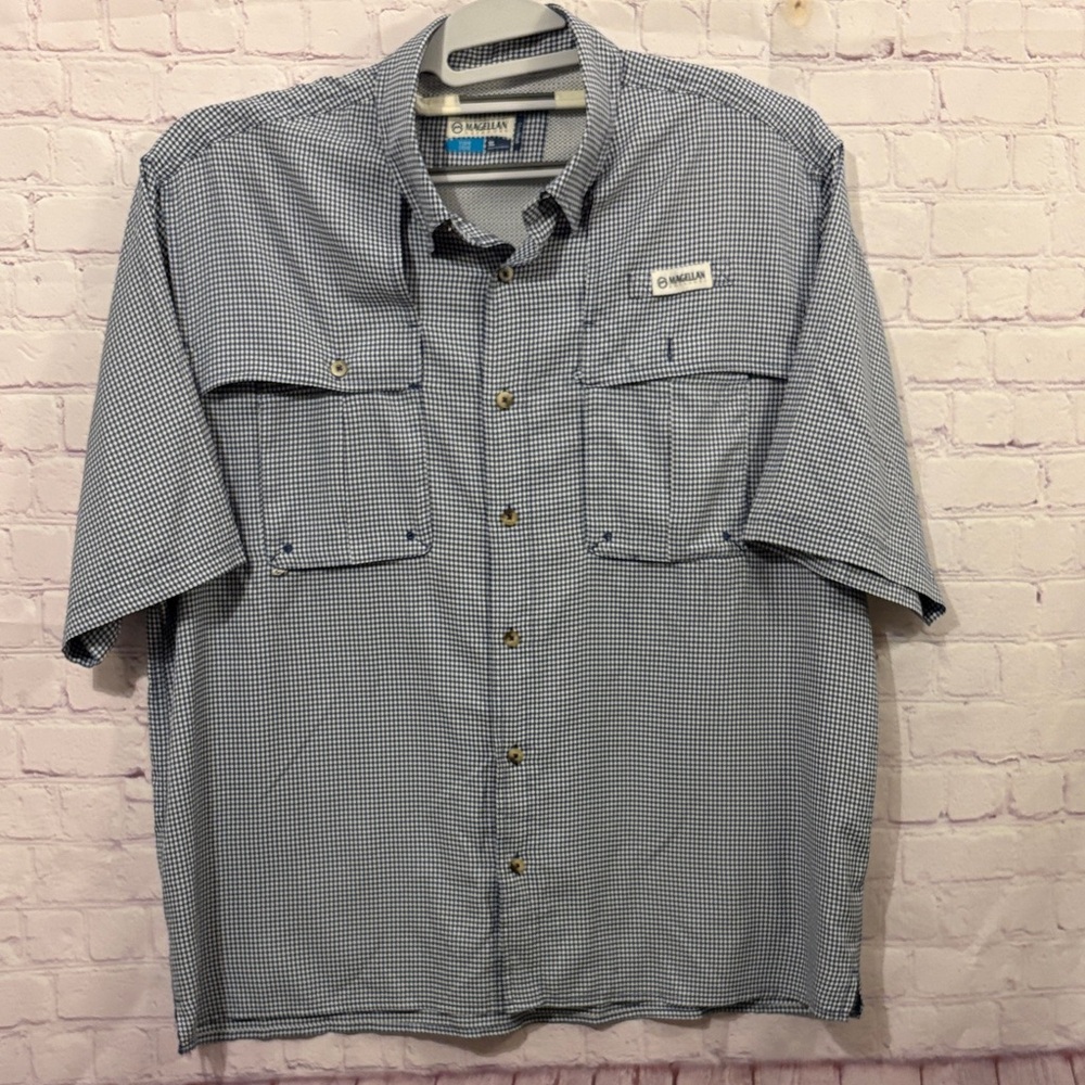Columbia Men's Navy Gingham Button-Down Shirt